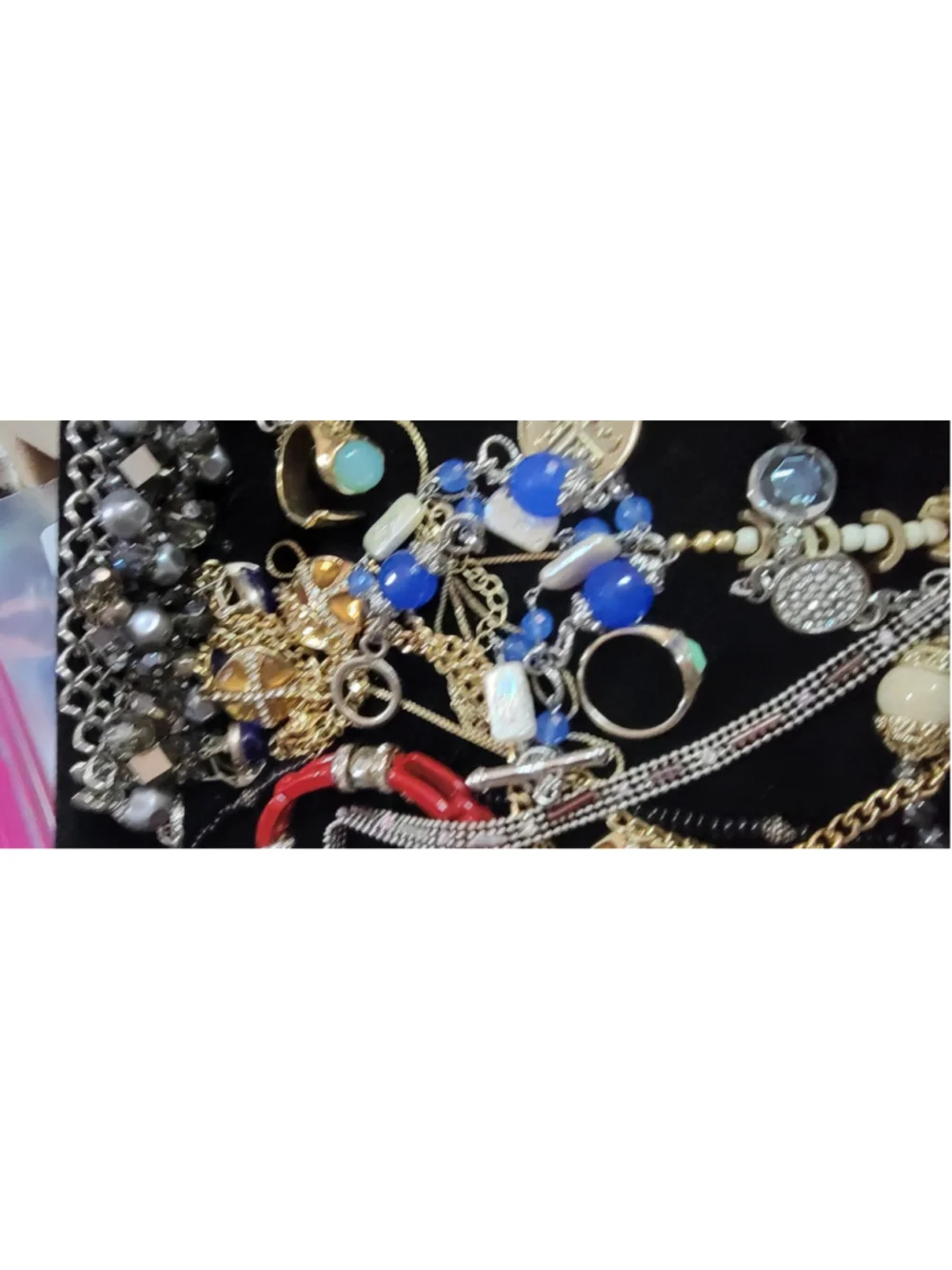 Vintage Statement Jewelry Lot Necklaces Bracelets Rings Mixed Designer Style Boh